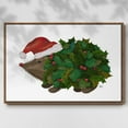 thumbnail image 2 of Christmas Holly Hedgehog - Framed Gallery Wrapped Holiday Canvas - 17 x 25 - Rosewood Frame, 2 of 8