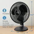 thumbnail image 6 of Lasko 12" Oscillating 3-Speed Performance Table Fan, Black, D12525, 6 of 12