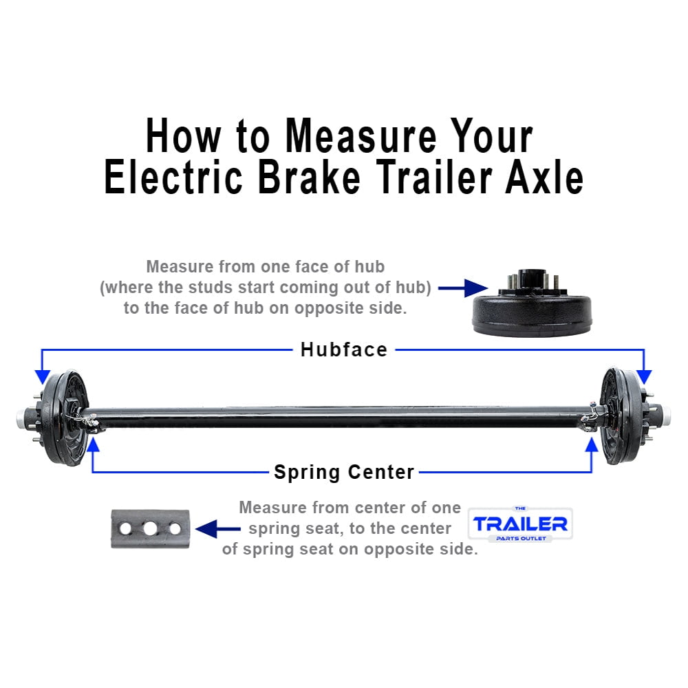 3500 lb TK Heavy Duty Single Trailer Axle Kit with Suspension - Leaf Springs, Hanger & U-Bolt Kit (61" Hubface - 46" Spring Center, 5x4.5 Bolt Pattern)