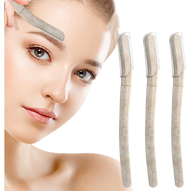 Eyebrow Razor for Women 3 Pack, Hair Removal Facial Razor with Precision Cover for Exfoliating Dermaplaning Tool, Facial Hair Trimmer and Eyebrow Shaper, Facial Razor for Women and Men