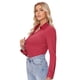 thumbnail image 3 of Camisas con botones para mujer Siliteelon, corte ajustado, color rojo, talla L, 3 of 9