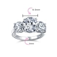 thumbnail image 4 of Bling Jewelry Womens 3CTW Three Stone CZ Ring Round Solitaire Sterling Silver, 4 of 6