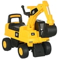 thumbnail image 1 of Aosom CAT Licensed Excavator Ride-on Toy for Kids w/ Manual Shovel, Yellow, 1 of 10