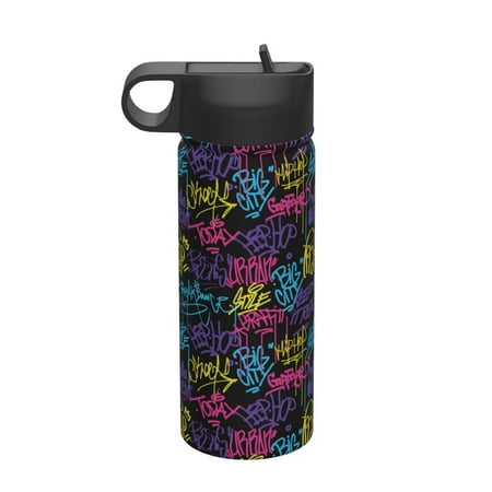

Tideii Graffiti Art for 18OZ Insulated Space Bottle Stainless Steel Water Cup with Straw Suitable for Outdoor Sports Unisex