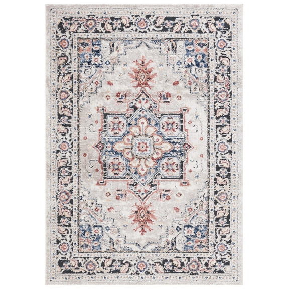 SAFAVIEH Luna Damri Oriental Area Rug, Beige/Black Rust, 5'3" x 7'6"