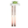 thumbnail image 3 of Clara Pucci 18K Rose/White Gold 1.495 Natural Peridot Engraveable Engagement Ring + Wedding Band Set, 3 of 7