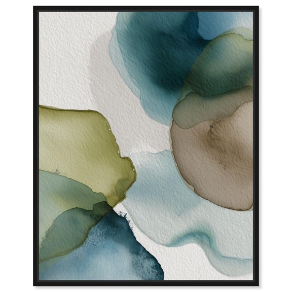 Moss and Mineral Forms IV Canvas Print Nature Decor by Art Remedy, Black Frame, 16 x 20