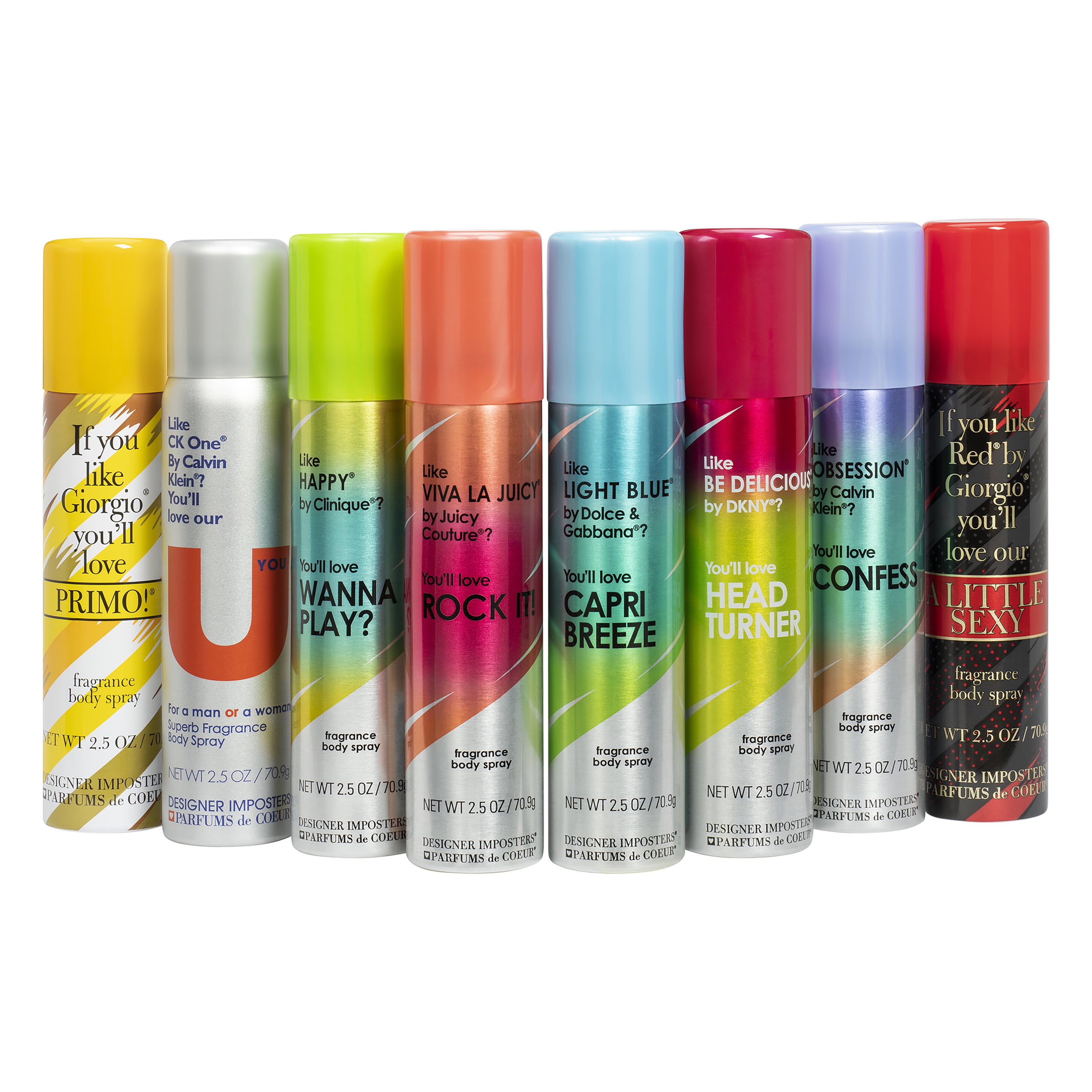 (2 pack) Designer Imposters A Little Sexy Body Spray for Women, 2.5 oz
