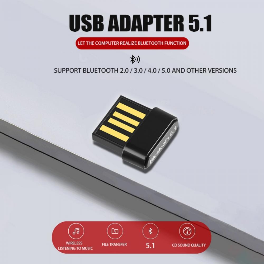 Adaptador Bluetooth 5.0 USB 2.0/3.0/4.0 Dongle color Negro 