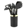 thumbnail image 2 of Gibson Home Hamps Bridge 10-Piece Nylon Kitchen Tool Set and Utensil Crock in Black and Gold, 2 of 4