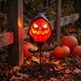 thumbnail image 5 of Kdkad Halloween Solar Lights Outdoor, Spooky Pumpkin Shaped Solor Garden Lights, Waterproof Lighted Halloween Decorations Outdoor for Porch Yard Pathway Lawn, Pumpkin Light for Halloween Party Supply, 5 of 8