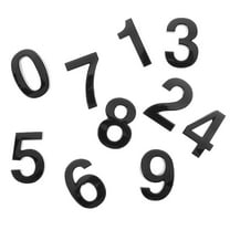 Niceauty 10Pcs 3D House Number Signboard Black Resin Self Adhesive Address Stickers