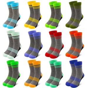 HYCLES Boys Crew Socks 12-Pack Athletic Cushioned