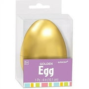 Amscan Egg-stra Special Fillable Easter Egg Shells Party Favor, Gold, 4"