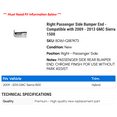 thumbnail image 2 of Right Passenger Side Bumper End - Compatible with 2009 - 2013 GMC Sierra 1500 2010 2011 2012, 2 of 2