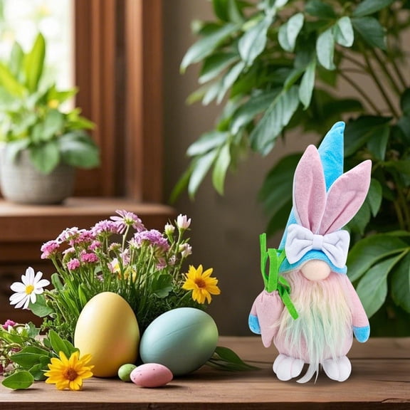 Cloth Easter Bunny No Face Doll Egg Decoration Cute Spring Party Ornament Home Tabletop Festive Gift for Kids B