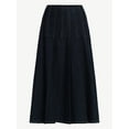 thumbnail image 5 of Free Assembly Women's and Women's Plus Stitch Pleated Denim Maxi Skirt, Size 0-28, 5 of 6