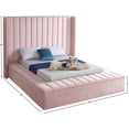 thumbnail image 6 of Meridian Furniture Kiki Solid Wood and Velvet King Bed in Pink, 6 of 6