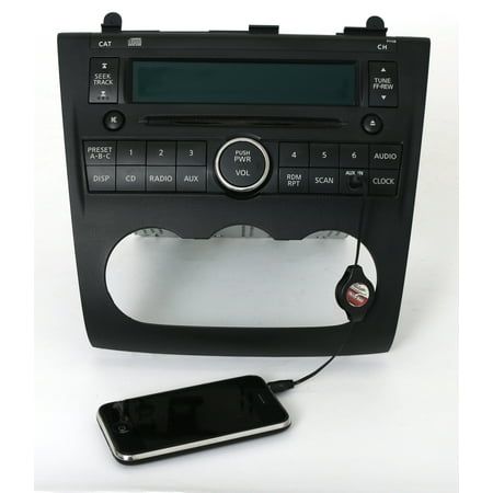 Nissan Auxiliary Input - 2007-09 Nissan Altima Radio AM FM Single CD Aux Input Part 28185JA000 Face PY13B - Refurbished