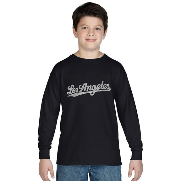 LA Pop Art Boy's Word Art Long Sleeve - LOS ANGELES NEIGHBORHOODS