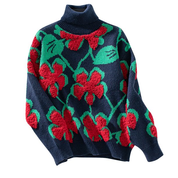 Suéter de cuello redondo para mujer, suéter holgado de invierno, suéter de cuello redondo de manga larga, tops de poliéster para mujer