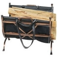 thumbnail image 2 of Uniflame Antique Copper Wrought Iron Log Holder with Black Leather Carrier, 2 of 2
