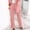 Pink, variant on Bzhegqhd Fashion Casual Women Ladies' Solid-Color Button Pocket Zipper Trousers Long Pants