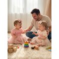 thumbnail image 6 of BemeyourBBs Infant Baby Girl First Birthday Outfit 1st Years Old Birthday Summer Clothes Letter Embroidery Bow Print Short Sleeve Smocked Romper Dress Bow Headband Set, 6 of 8