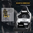 thumbnail image 2 of Gaming Chair Big and Tall Office Chair 500lb Wide Seat Desk Chair with Lumbar Support Headrest 2D Arms Task Swivel Ergonomic PU Adjustable Massage Racing Computer Chair for Adults Gamer(Black), 2 of 7