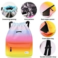 thumbnail image 3 of Bolsa de cordón impermeable, mochila deportiva para hombres, mujeres y niñas, 3 of 3