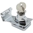 thumbnail image 2 of Cerradura de puerta Cerradura de hebilla de metal - Perno de ángulo recto de 90 grados, con llave y tornillos, Cerradura para puerta, ventana, cajón, puerta de jardín, gabinete. 2 piezas de plata JFHHH pequeña, 2 of 4