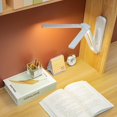 thumbnail image 4 of Double Head Desk Lamp with Large Lighting Range,Mini Lamp for Small Spaces,Rechargeable Foldable and Portable Desk Lamp for Travelling,Small Desk Lamp for College Dorm, White, 4 of 5