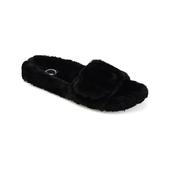 Journee Collection Womens Faux Fur Slide Slide Sandals