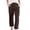 Brown, variant on Women's High Waisted Cropped Linen Pants Straight Leg with Pockets Business