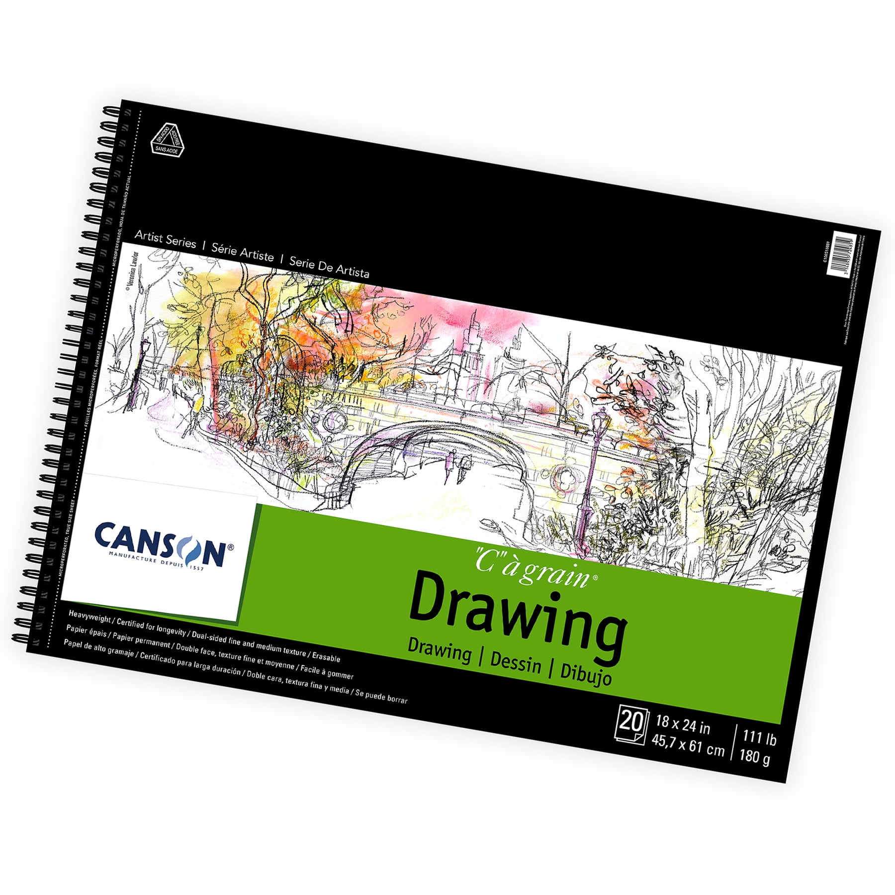 Canson Artist Series C A Grain Drawing Pad, 18in x 24in, 20 Sheets/Pad