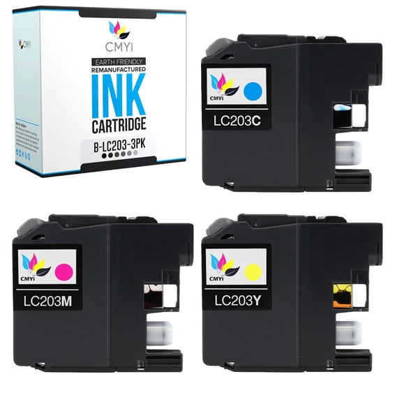 CMYi LC203 Combo Pack of 3 Ink Cartridges compatible for Brother LC203 - MFC J4320DW, J4420DW, J460DW, J4620DW, J480DW, J485DW, J5520DW, J5620DW, J5720DW, J680DW, J880DW (1 Cyan, 1 Magenta, 1 Yellow)