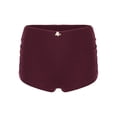 thumbnail image 5 of Eandarui Women Pajama Shorts Y2k Aesthetic Low Waist Side Slit Micro Shorts Bodycon Bottoms Sleep Burgundy L, 5 of 7