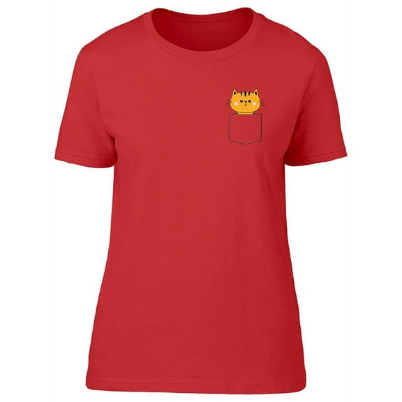 Orange Cat On The Pocket T-Shirt Women -Image by Shutterstock, Female 3X-Large