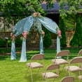thumbnail image 3 of JIOABL 2 Folding Chairs, Sturdy Metal Frame, Waterproof Pu Leather, For Office, Kitchen, Dining Room, Weddings, Terrace, Garden, Khaki, 3 of 6