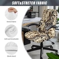 thumbnail image 5 of FKELYI Retro Leopard Flower Print Office Chair Cover Removable Computer Chair Slipcover Dustproof Swivel Chair Protector Covers for Boss Chair Armchair, Large, 5 of 6