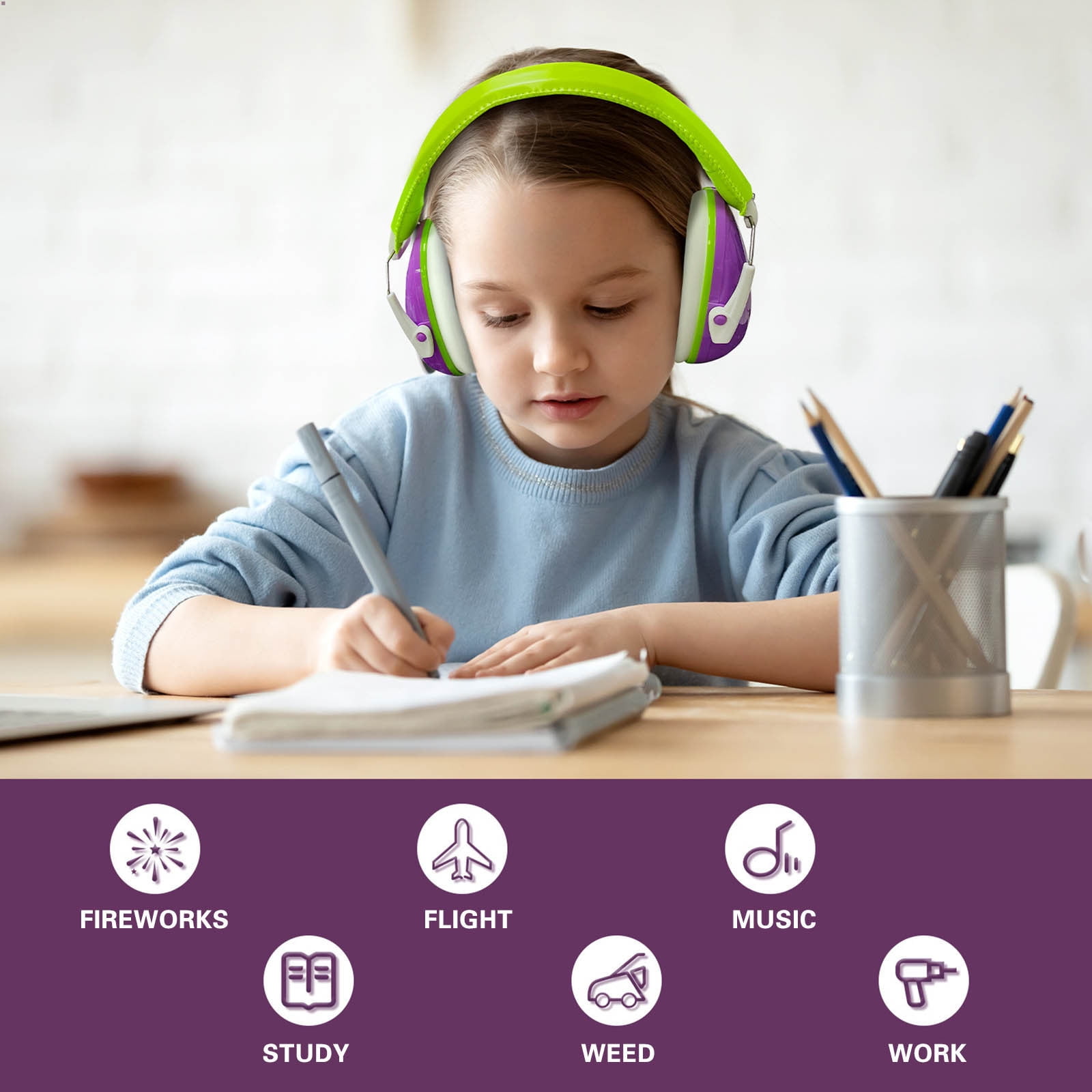 Specollect 3Pcs Foldable Ear Muffs for Noise Reduction Earmuff Noise Protection Reduction Headphones for Toddlers Kid Children Teen Safety Hearing Ear Muff Air Shows,Concerts,Firework,Study