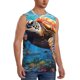 thumbnail image 2 of Fotbe Colorful Underwater Sea Turtle Men's Camiseta sin Mangas Estampada para Hombres, Playera Casual para Gimnasio, Entrenamiento, Playa-Small, 2 of 7