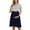 White Navy Stripe Navy, variant on Women's Short Sleeve Maternity Dress Patchwork Pregnancy Clothes with Pockets
