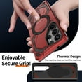 thumbnail image 2 of Allytechgroup Slim Case for Samsung Galaxy S25 with Stand, Compatible with Magsafe Built-in  Kickstand Rugged Heavy Duty Durable Cover Case Shockproof Magnetic Protective for Women Men, Red, 2 of 7