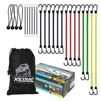 24-Piece  XSTRAP STANDARD Heavy Duty Bungee Cords Set with Hooks - Assorted Sizes Include 10”, 18”, 24”, 32”, 40” Bungee Cords, 4pcs 9'' Ball Ties, and a Convenient Drawstring Bag