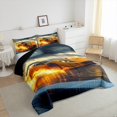 thumbnail image 3 of Yellow Race Car Comforter Set Queen Size 3 Pcs,EXtreme Sports Racing Car Competition Bedding Set,3D Flame Road Clouds Sky Trippy Quilt Set for Young Adults,2 Pillowcases, 3 of 6