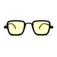 thumbnail image 1 of Mens Retro Rectangle Color Lens Hippie Plastic Sunglasses Black Yellow, 1 of 4