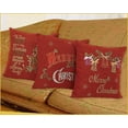 thumbnail image 2 of Violet Linen Seasonal Bells Decorative Embroidered Christmas Cushion Cover, 18" x 18", Bells Design, 2 of 2