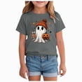 thumbnail image 3 of xaweyi Girls Halloween Shirt Cute Ghost with Pink Bow Graphic Short Sleeve Crew Neck Tee,Sizes 3-4 Years, 3 of 7
