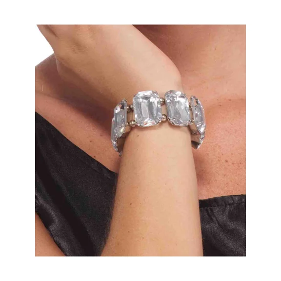 KNACK- Deluxe Vintage Hollywood Starlet Costume Silver Rhinestone Bracelet